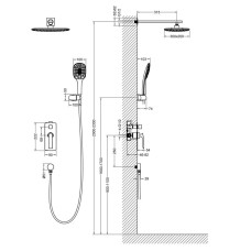 Душевой комплект 300х200 мм Timo Helmi SX-4069/03SM