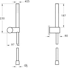 Душевой комплект 250х250 мм VitrA Origin A4926636EXP