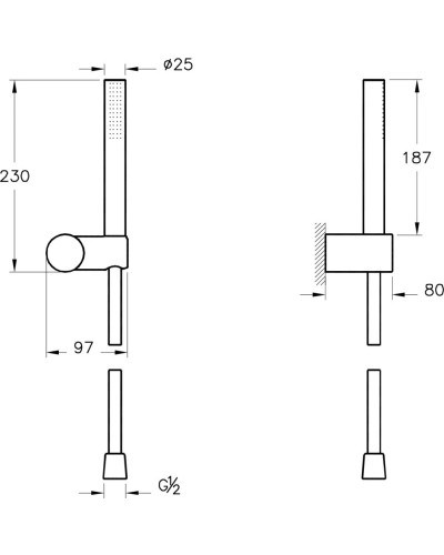 Душевой комплект 250х250 мм VitrA Origin A4926636EXP