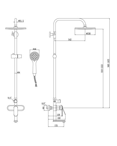 Душевая система 230 мм Savol 300 S-600308