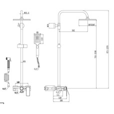 Душевая система 207 мм Savol 700 S-600708D