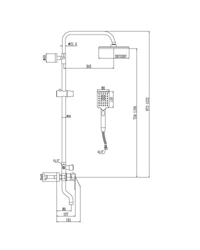 Душевая система 207 мм Savol 800H S-601108SH