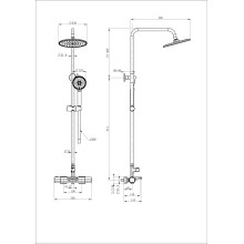 Душевая система с термостатом WONZON & WOGHAND, Брашированное золото (WW-C3017-A-BG)
