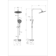 Душевая система с термостатом WONZON & WOGHAND, Темный графит (WW-B2091-A-BGG)