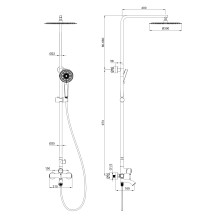 Душевая система Wonzon & Woghand, Темный графит (WW-88047073-BGM)