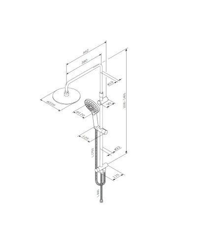 Душевая стойка 220 мм AM.PM Like F0780100