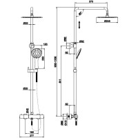 Душевая система 245 мм Cersanit Brasko Black A63112