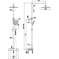 Душевая система 245 мм Cersanit Brasko Black A63112