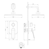 Душевой комплект 246х170 мм Lemark Allegro LM5929C