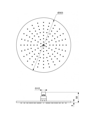 Душевой комплект 303 мм Ideal Standard Cerafine O A7192XG + B9445XG + A5803XG