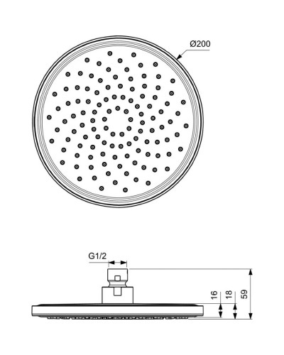 Душевой комплект 200 мм Ideal Standard Cerafine O A7192XG + B9445XG + BD140XG
