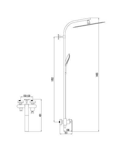 Душевая система Lemark Melange LM4960CW Хром Белый