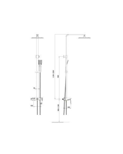 Душевая система Bronze De Luxe Quadro LT919BC