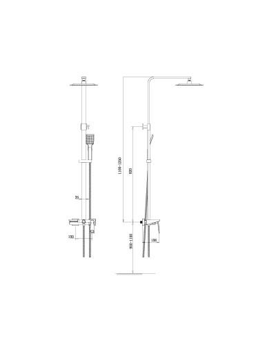 Душевая система Bronze De Luxe Quadro LT919WC
