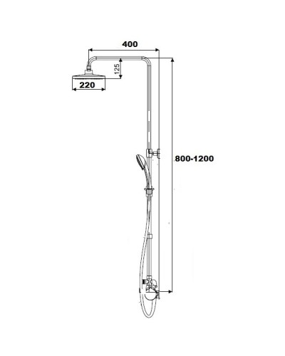 Душевая система 220 мм Bronze De Luxe Yasmina LT800/B03