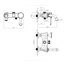 Душевая система 220 мм Bronze De Luxe Yasmina LT800/B03