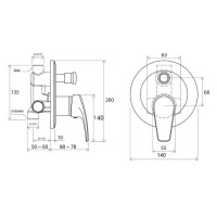 Душевой комплект Bronze De Luxe Perse NT9055-OR-3