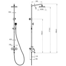Душевая система Felice 0560 oro 39x23 см