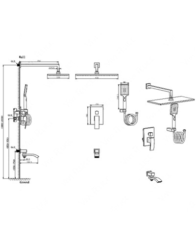 Душевая система встраиваемая Felice 1020 cromo