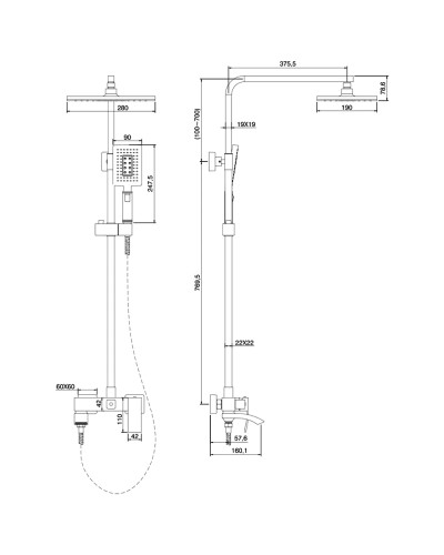 Душевая система Felice 1060 cromo