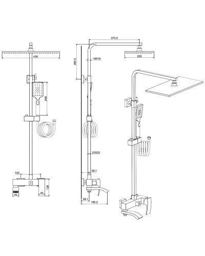 Душевая система Felice 2060 B cromo bianco