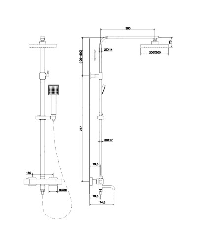 Душевая система Felice 1160 cromo термостат