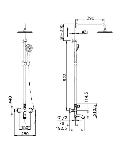 Душевая система Felice 1260 cromo термостат