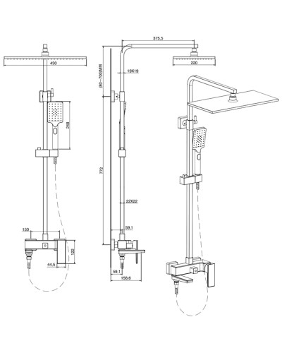 Душевая система Felice 3060 cromo
