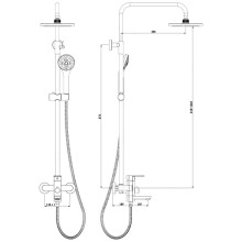 Душевая система Felice 6060 cromo 38x21 см