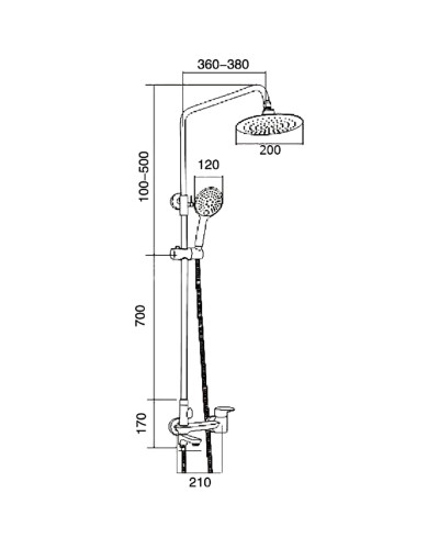 Душевая система Felice 7060 B cromo bianco
