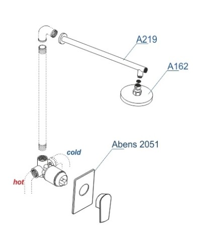Душевой комплект 300 мм WasserKRAFT Abens A20219