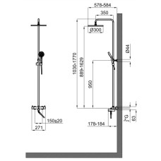 Душевая система 300 мм Noken Tec Round N186490071