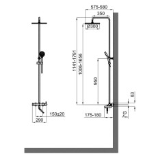 Душевая система 300 мм Noken Tec Round N186490073