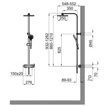 Душевая система 250 мм Noken Tec Square N186490070