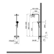 Душевая система 250 мм  Noken Tec Square N720000188