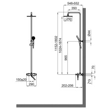 Душевая система 250 мм Noken Tec Square N186490069