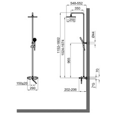 Душевая система 250 мм Noken Tec Square N186490067
