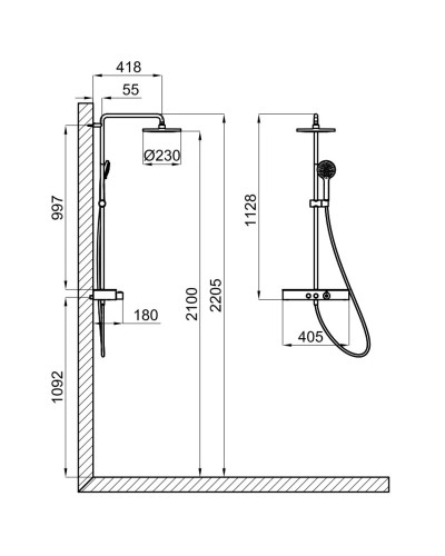 Душевая система 230 мм Noken Touch&Feel N155416705