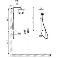 Душевая система 230 мм Noken Touch&Feel N155416704