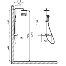Душевая система 230 мм Noken Touch&Feel N155416704