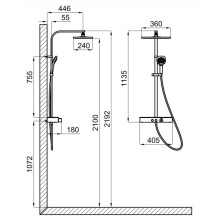 Душевая система 360х240 мм Noken Touch&Feel N155416710