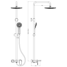 Душевая система 250 мм Boheme Spectre 458-NB