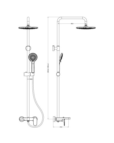Душевая система 250 мм Boheme Spectre 458-NB