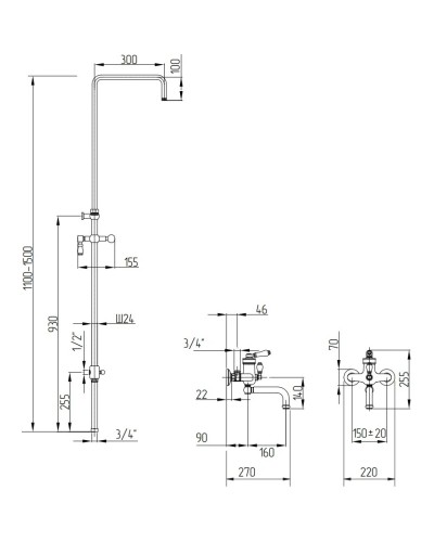 Душевая система Migliore Ermitage ML.ERM-7004.BI.BR