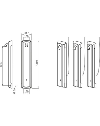 Бесконтактная душевая панель Oras Electra 6661FTW