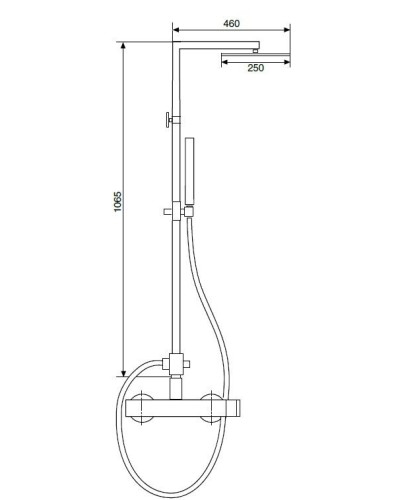 Душевая стойка со смесителем, c верхним и ручным душем CEZARES UNIKA-CD-03/24