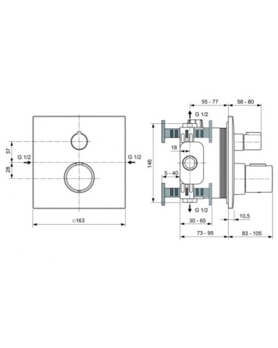 Душевой комплект 300 мм Ideal Standard Ceratherm C100 A7572A5
