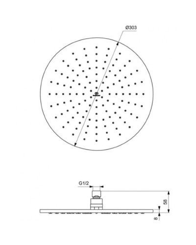 Душевой комплект 303 мм Ideal Standard Ceratherm T100 A7573AA