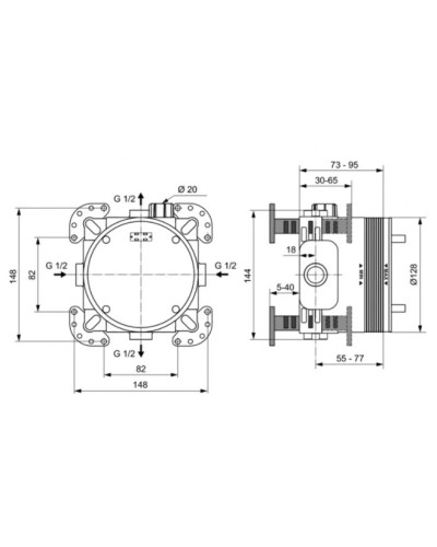 Душевой комплект 303 мм Ideal Standard Ceratherm T100 A7573AA