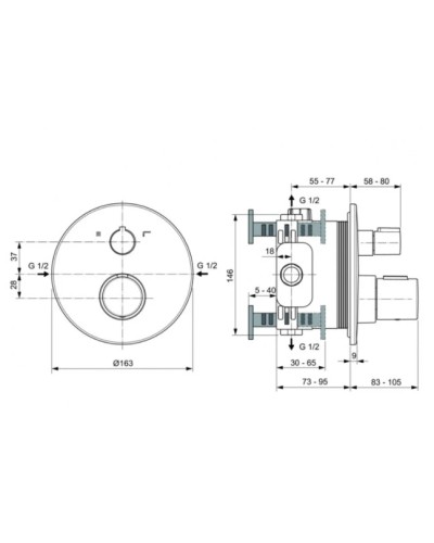 Душевой комплект 303 мм Ideal Standard Ceratherm T100 A7573A5